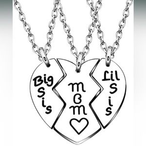 Big Sis Lil Sis Mom Necklaces for Mother Daughter Gift Sister Birthday Christmad